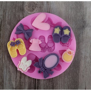 F0240 Mini silicone mold clothing shoes heart fondant chocolate mold handmade soap cake decoration mold
