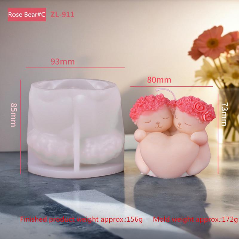3D Rosenbär Silikonform Für DIY – Perfekt Für Kerzen, Harz, Seife & Ton, Valentinstagsgeschenk