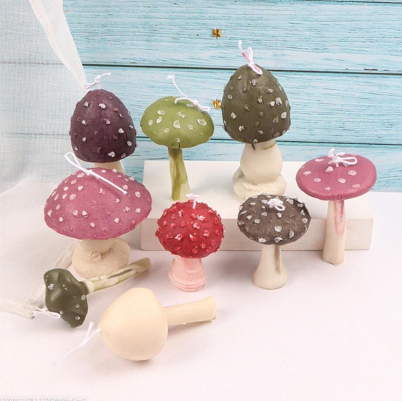 New Ins Silicone Mushroom Candle Mold 9types of Aromatherapy Children's  Educational Resin Mold DIY Painted Plaster Mold Toy Home Decoration 