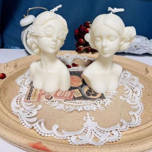 Blindfolded Girl Aromatherapy Candle Silicone Mold DIY Beautiful girl Handmade Soap Mold Aroma Gypsum Mold Chocolate Resin Ore Candle Mold