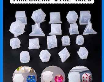 Silicone Dice Mold – DIY Resin Crystal Epoxy, TRPG Polyhedral DND Game Dice