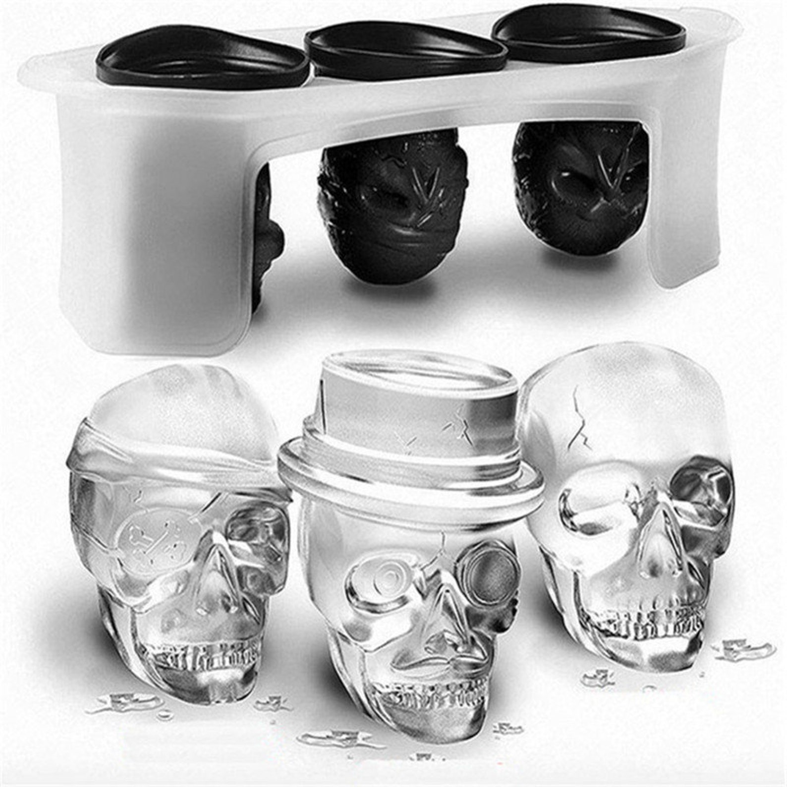 High quality 3D Skull Head Ice Cube Mold Home Bar Silicone Etsy