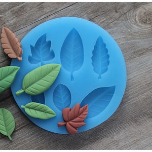 DIY baking leaves paper cup cake decoration chocolate mold mini resin flower  fondant cake decoration tools silicone molds F0576