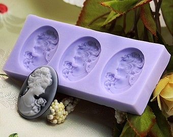 Cameo Silikonform: Frauenkopf, Fondant, Candy