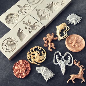 Right game family coat of arms fondant cake decorating silicone mold baking tool chocolate ultra light clay mold
