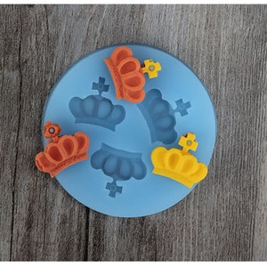 Mini fondant chocolate mold crown sugar cake decoration mold diy resin clay Candy silicone mold F1028