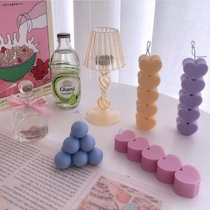 3D Five-cavity Three-Dimensional Love Silicone Candle Mould DIY Lengthened Love Aromatherapy Candle Ornaments Mold Baking Mold