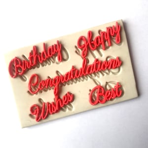 3D Baking English Blessing Language Modeling Silicone Mold DIY Handmade Soap Chocolate Candy Mould Fondant Cake Decoration Mold