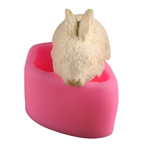 3D Bunny Fondant Silicone Mold DIY Chocolate Mousse Cake Decoration Vehicle Plaster Mold, Epoxy Mold, Clay Resin Mold, Candle  Ornament Mold