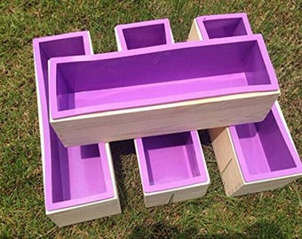 Rectangular Silicone Loaf Mold with Wooden Box – For Handmade Soap Swirling, Epoxy Resin Casting DIY Loaf Mould