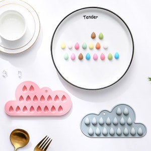 17-cavity Raindrop Cloud Silicone Chocolate Mold-Soap Cake Mold-Fondant Cake Decoration Mold-Ice Cube Mold-Water drop Resin Casting Crafts
