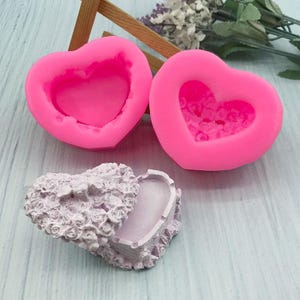 3D Rose Heart Silicone Soap Molds Fondant Cake Baking Resin Craft Flexible Candle mold DIY Chocolate Candy Mold LZ0093