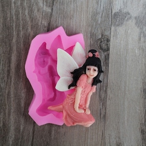 3D Angel Girl Baking Chocolate Silicone Mold DIY flower Fairy Fondant Cake Decoration Mold F0695