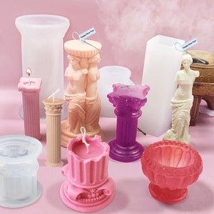 Roman column Silicone Mold DIY Epoxy Resin Candle Mould Aromatherapy Candle Wax Molds Clay Plaster Mold Craft Casting Mould Home Decor