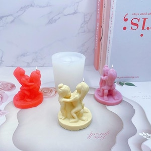3D Sex Art Valentine Scented Candle Mold Silicone Mold-Double Ambience Scented Candle Mould-Resin Plaster Craft Clay Creative Chocolate Mold