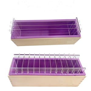 1200ml Handmade Soap Silicone Mold Cold-Process Soap 1.2kgLarge-Capacity Homemade Loaf Soap Mold With Wooden Box Acrylic Rendering Partition