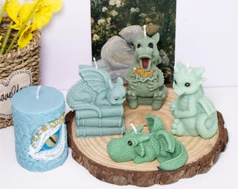3Dドラゴンキャンドルシリコンモールド - 恐竜石鹸、石膏、樹脂モールド