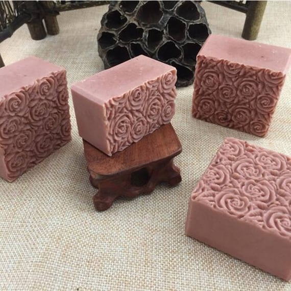 Rectangular Silicone Loaf Soap Making Molds With Rose Pattern Toast Mold  Wood Box With Double Cover for Homemade Soap Loaf Crafts 