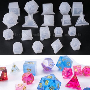 19 Styles Dice Silicone Mold-Polyhedral Dice Resin Mold-DND Dice Set Mold-Sharp Edge Dice Mold-RPG Dice Mold-Dungeons and Dragons Dice Mold