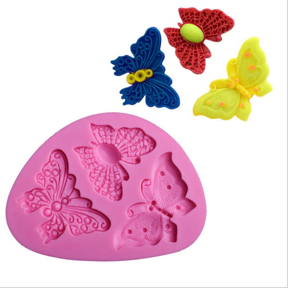 4-Butterfly Cake Mold Soap Mold Silicone Mould For Candy Chocolate Q