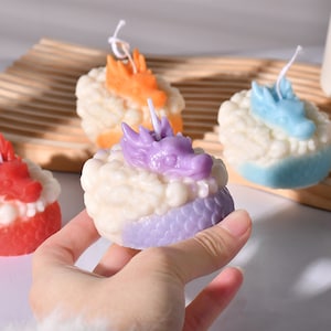 Auspicious Clouds Scented Candle Silicone Mold DIY Handmade Soap Mold Dragon-shaped Mousse Cake Ice Cube Mold Diffuser Stone Ornament Mould
