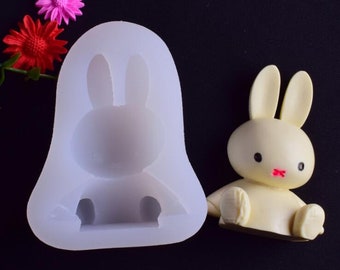 Children's Creative Rabbit Fondant Silicone Mould Aromatherapy Gypsum Silicone Soap Mold DIY Chocolate Candy Soap Mold Cake decorating tools