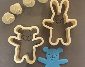 Cartoon Biscuits Mold Body 10 Expression  Plastic Fondant Cookie Cutters Mold 14pcs/set
