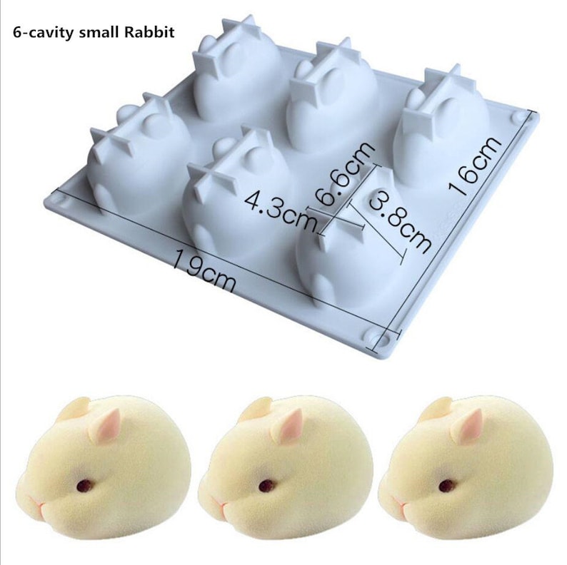 6cavity Rabbit Silicone Cake Mold Mould Silicone Soap Mold Etsy