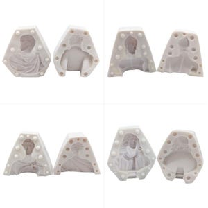 4 Styles Plaster Portrait Mold Geometric Man Face Molds Silicone Mold Soap Molds Clay Resin Gypsum Mold Chocolate Candle Molds Cake Mould