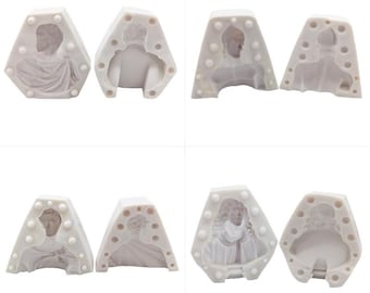 Geometric Man Face Silicone Mold - Plaster, Clay, Resin