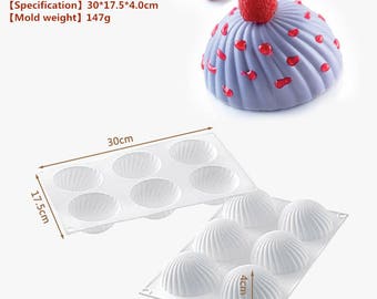 Molde de silicona semicircular para pasteles, repostería francesa (SI038)
