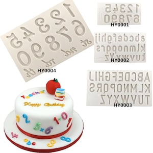 3D Baking Upper and lower case Alphanumeric Silicone Mold DIY Handmade Soap Chocolate Candy Mould Fondant Cake Decoration Mold