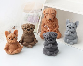 3D Animal Meditation Scented Candle Silicone Mold-Scente Dog Meditation Handmade Soap Mold-Resin Plaster Ornaments Mold-Candle Making Tools
