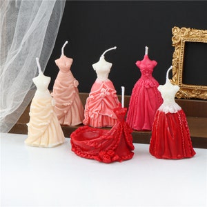 3D Wedding Dress Scented Candle Silicone Mold DIY Scente Wedding Gift Handmade Soap Mould-Resin Plaster Ornaments Mold-Candle Making Tools