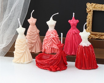 Wedding Dress Candle Silicone Mold, DIY Soap Resin Plaster Ornaments
