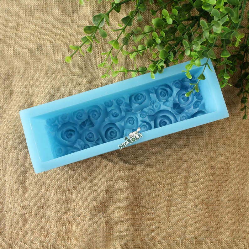D0016 Rose Flower Silicone Soap Molds Rectangle Soap Mold Loaf Etsy