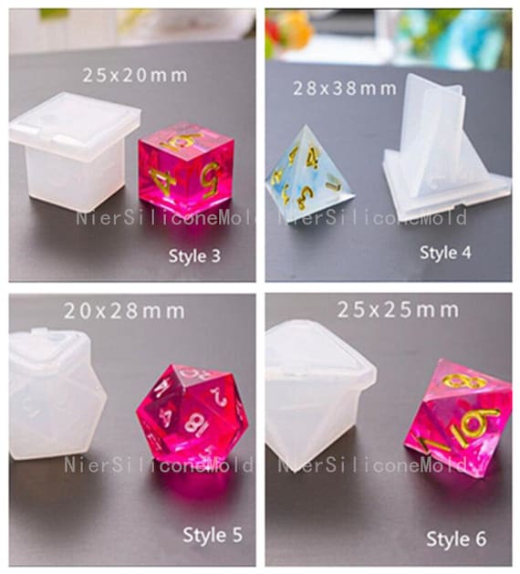 Dice Molds 10 Styles Polyhedral Game Dice Molds Set Silicone Dice Mold 8  Shapes