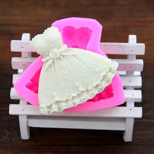 F0799 Wedding Dress Fondant Mold Silicone Cake Decorating Craft Sugar Chocolate Mould