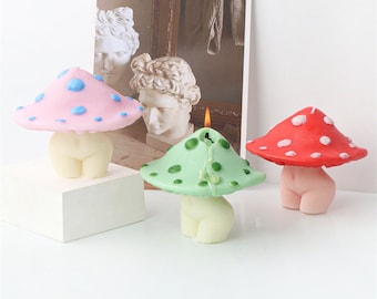 3D Mushroom Bust Candle Mold, Silicone Female Body Soap Mold