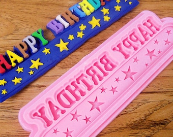 Happy Birthday Silicone Mold for Fondant, Chocolate, Cake Decoration