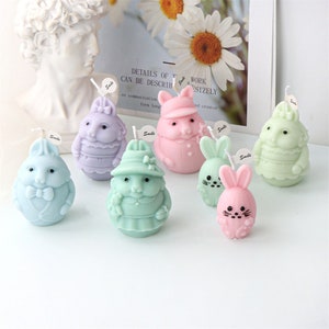 Easter Bunny Candle Mould,Silicone Soap Mold,Beeswax Candle Mold,Scented Candle Mold,Candle Making Mold,Decoration Mold,Handmade Candle Mold