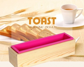 Rectangle Silicone Soap Mold Wooden Box DIY Tools Toast Loaf Baking Cake Molds D0018