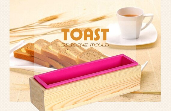 Rectangle Silicone Soap Mold Wooden Box DIY Tools Toast Loaf Baking Cake Molds 
