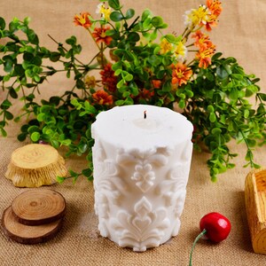 3D Silicone Mold diy Cylindrical Candle Mold Handmade Soap Mold Silicone Salt Carving Mold LZ0067