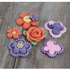 Diy Mini chocolate mold roses fondant cake decoration tools candy resin flowers silicone molds F1020