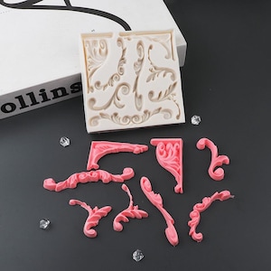 Retro Relief Flower Vine Fondant Cake Decoration Mold lace Silicon Mold DIY Silicone Candy Tray Mold Chocolate Epoxy Resin Craft Making Mold