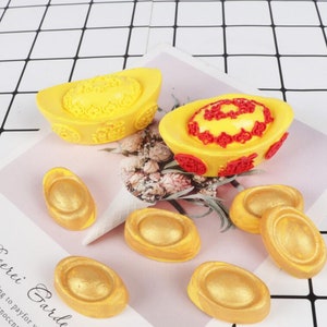 Lingot d&#39;or 3D Moule à gâteau en silicone Moule à savon en Silicone Moule en silicone Moule à biscuits Moule à chocolat Moule à savon Moule en résine Moule à bougie