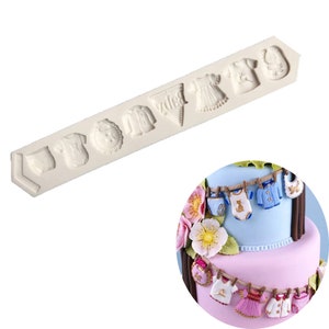 3D Baby Clothes Dress Children Birthday Party girl boy Silicone Mold DIY Handmade Soap Chocolate Candy Mould Fondant Cake Decoration Mold