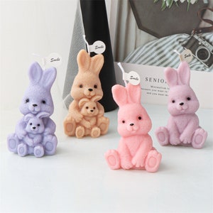 Love Bunny Candle Mold,Resin Silicone Mold,Beeswax Candle Mould,Scented Candle Mould,Candle Making Mold,Decoration Mold,Handmade Soap Mold