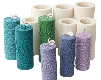 CDIYTOOL Lot De 6 Moules à Bougies Cylindriques Et Hexagonaux Pour